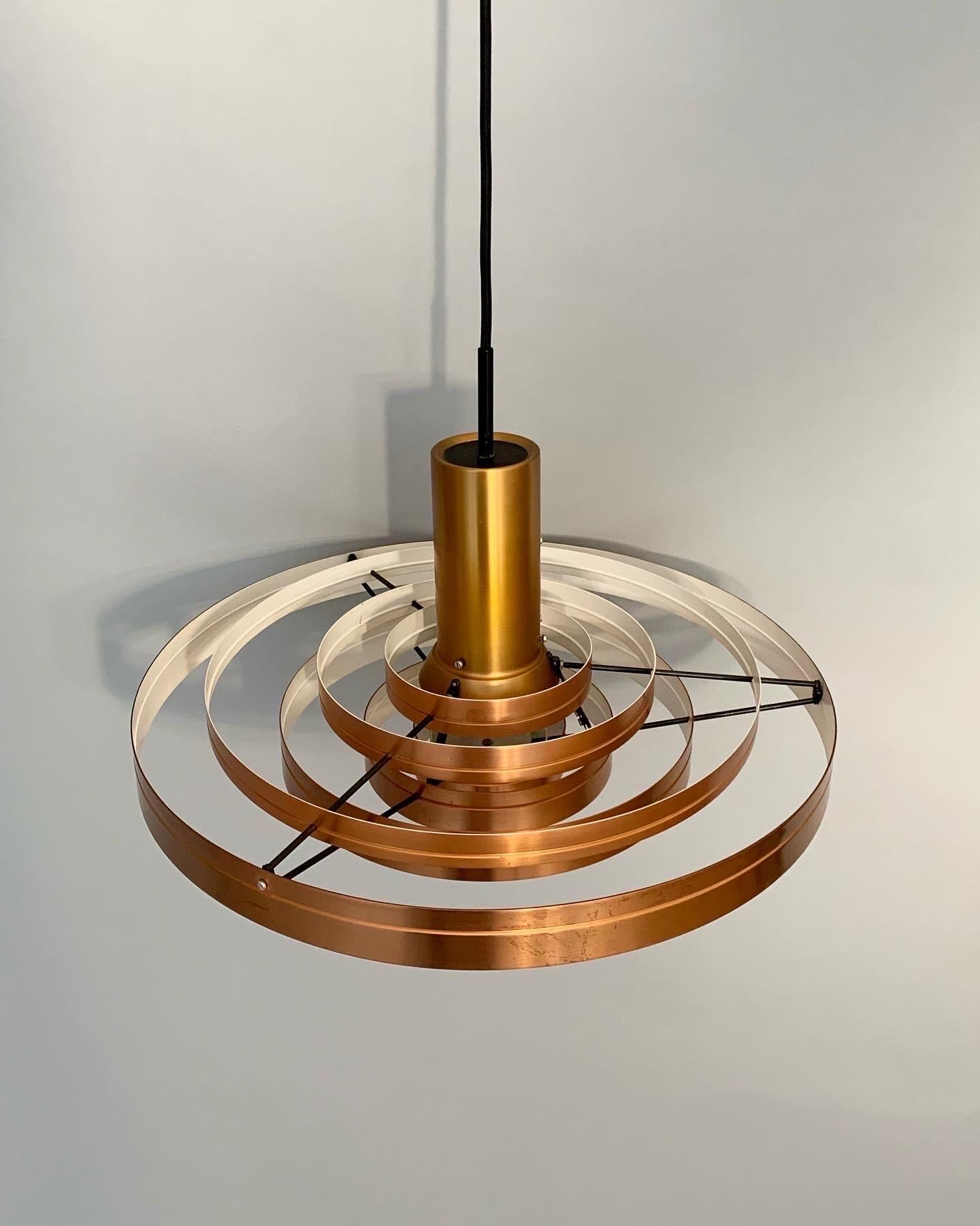 Mid-20th Century Sophus Frandsen Fibonacci Pendant Light Copper Fog & Morup, Denmark, 1960s