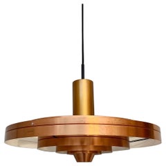 Lampe à suspension Sophus Frandsen Fibonacci Fog & Morup en cuivre, Danemark, années 1960