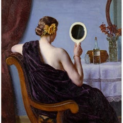 Am Frisiertisch, Dänisches Ölgemälde aus dem frühen 20.