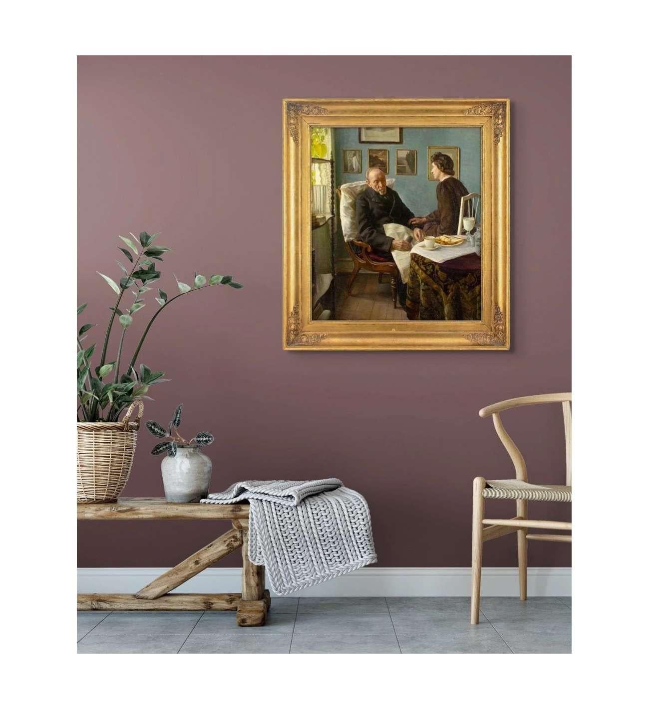 Interior with Elderly Man Sleeping - Sophus Vermehren (1866-1950) For Sale 11