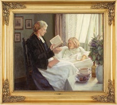 Sophus Vermehren, Her Favourite Story, Oil Painting