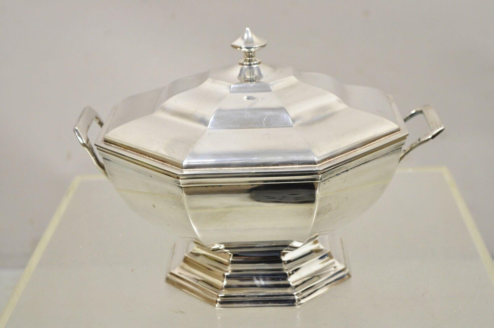 Soppil Wolff Silver Plate Covered Soup Tureen Casserole Lidded Dish Serving Dish. circa early to Mid-20th Century. Measurements: 8