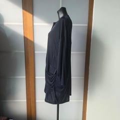 Dolce & Gabbana midnight blue silk oversized asymmetrical overcoat, 2000s