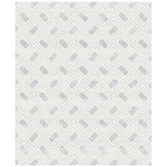 Soprano Grigio, Modern Designer Hand Knotted Wool Blend-Silk Rug