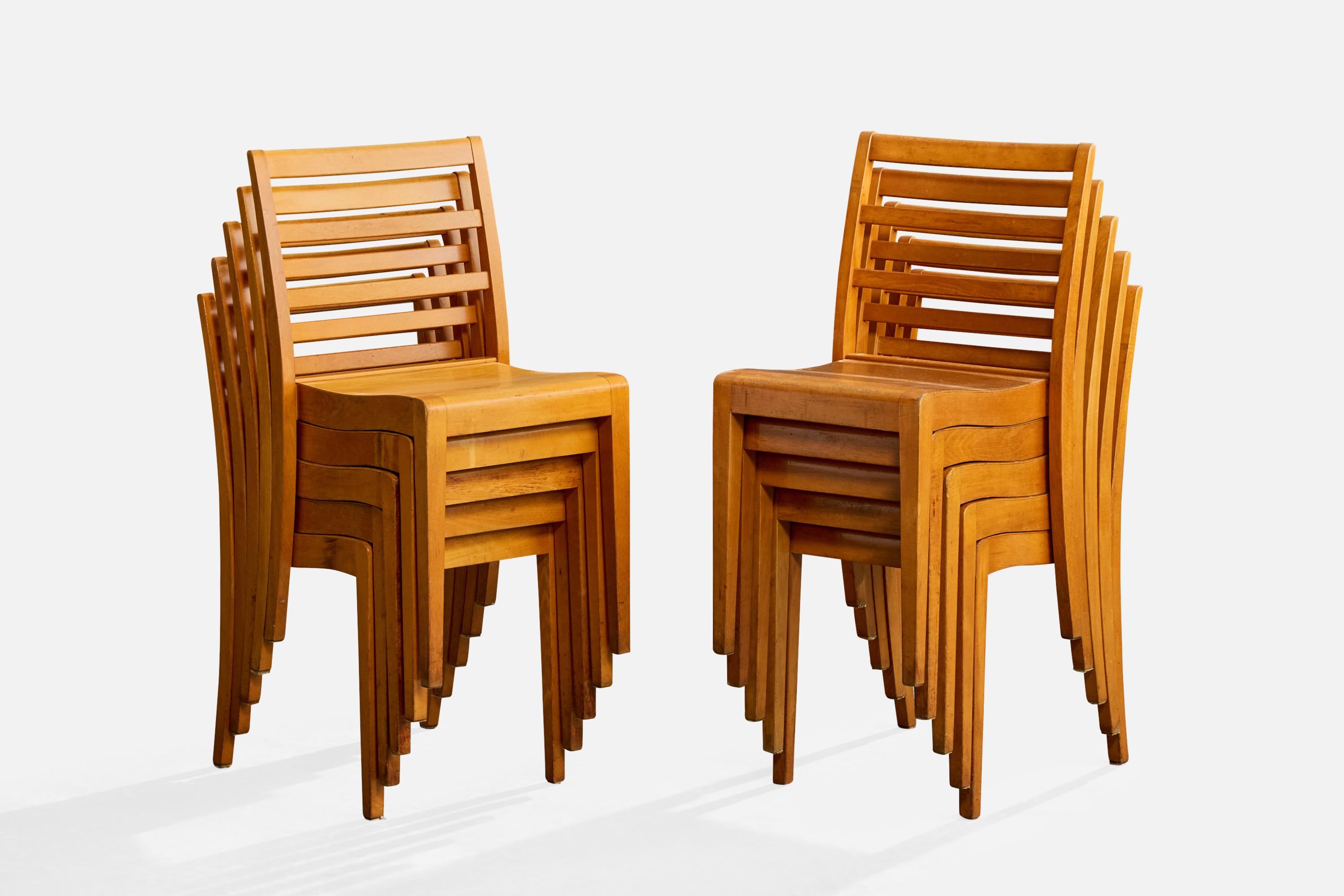 Mid-Century Modern Sorø Stolefabrik, Dining Room Chairs, Birch, Denmark, 1950s en vente