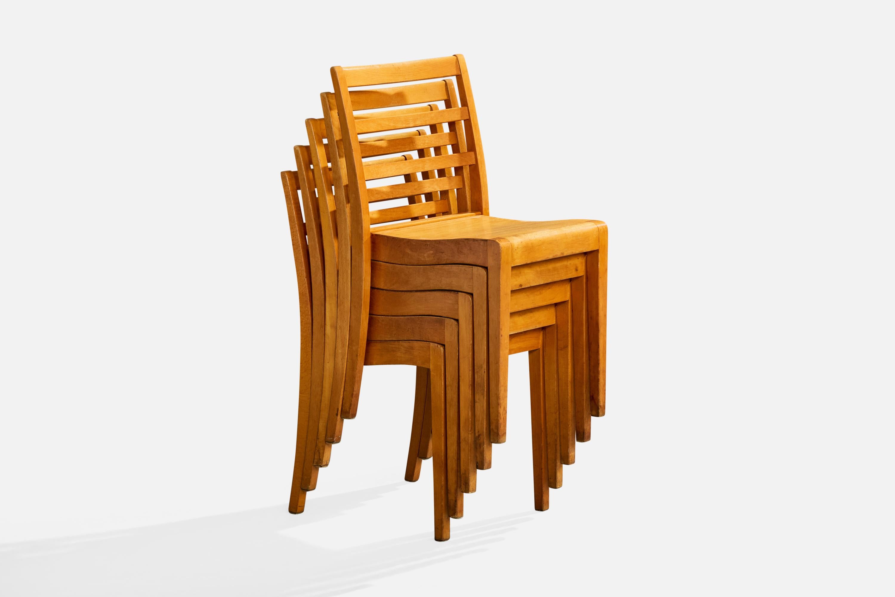 Mid-Century Modern Sorø Stolefabrik, Dining Room Chairs, Birch, Denmark, 1950s en vente