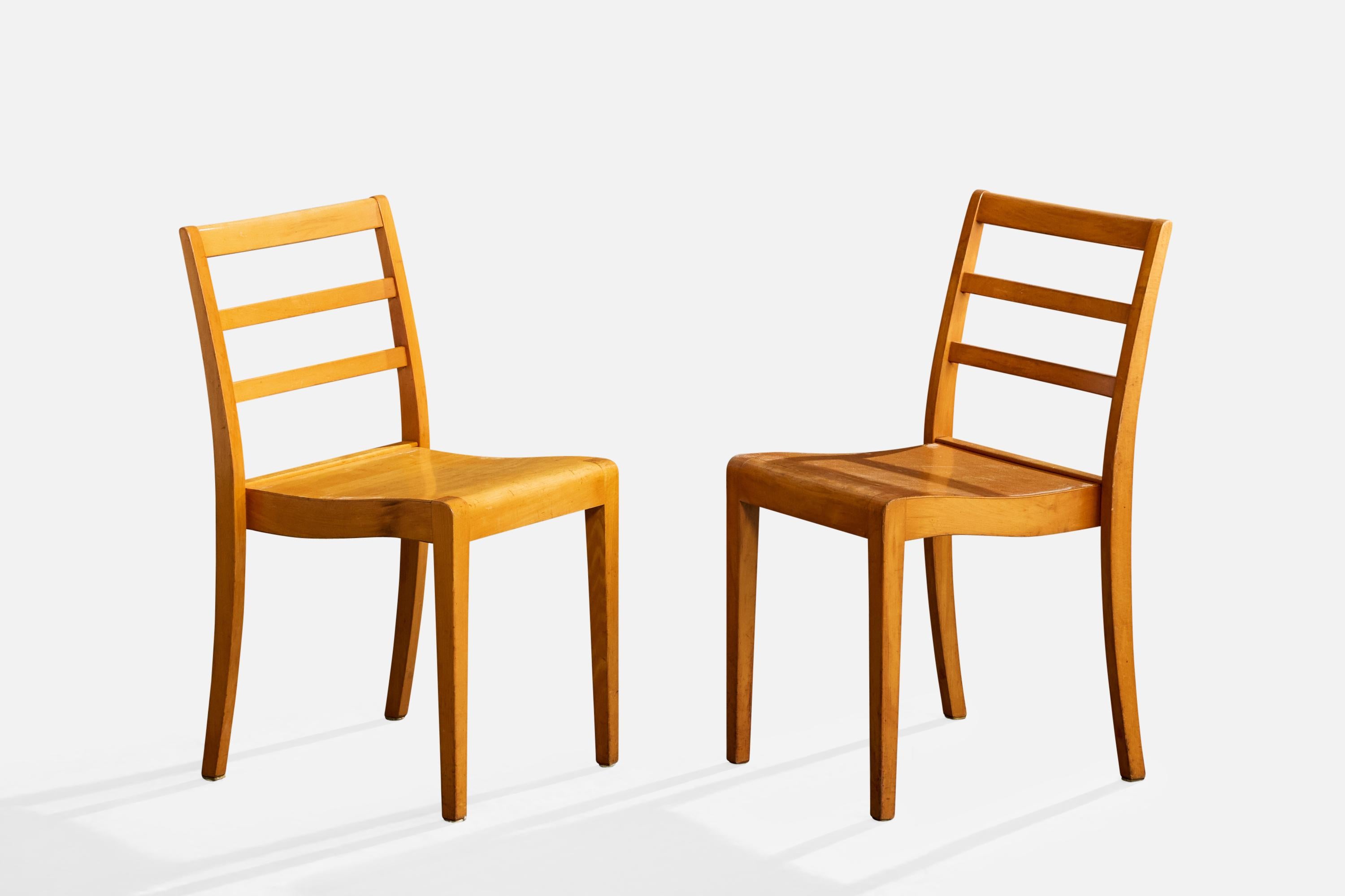 Danois Sorø Stolefabrik, Dining Room Chairs, Birch, Denmark, 1950s en vente