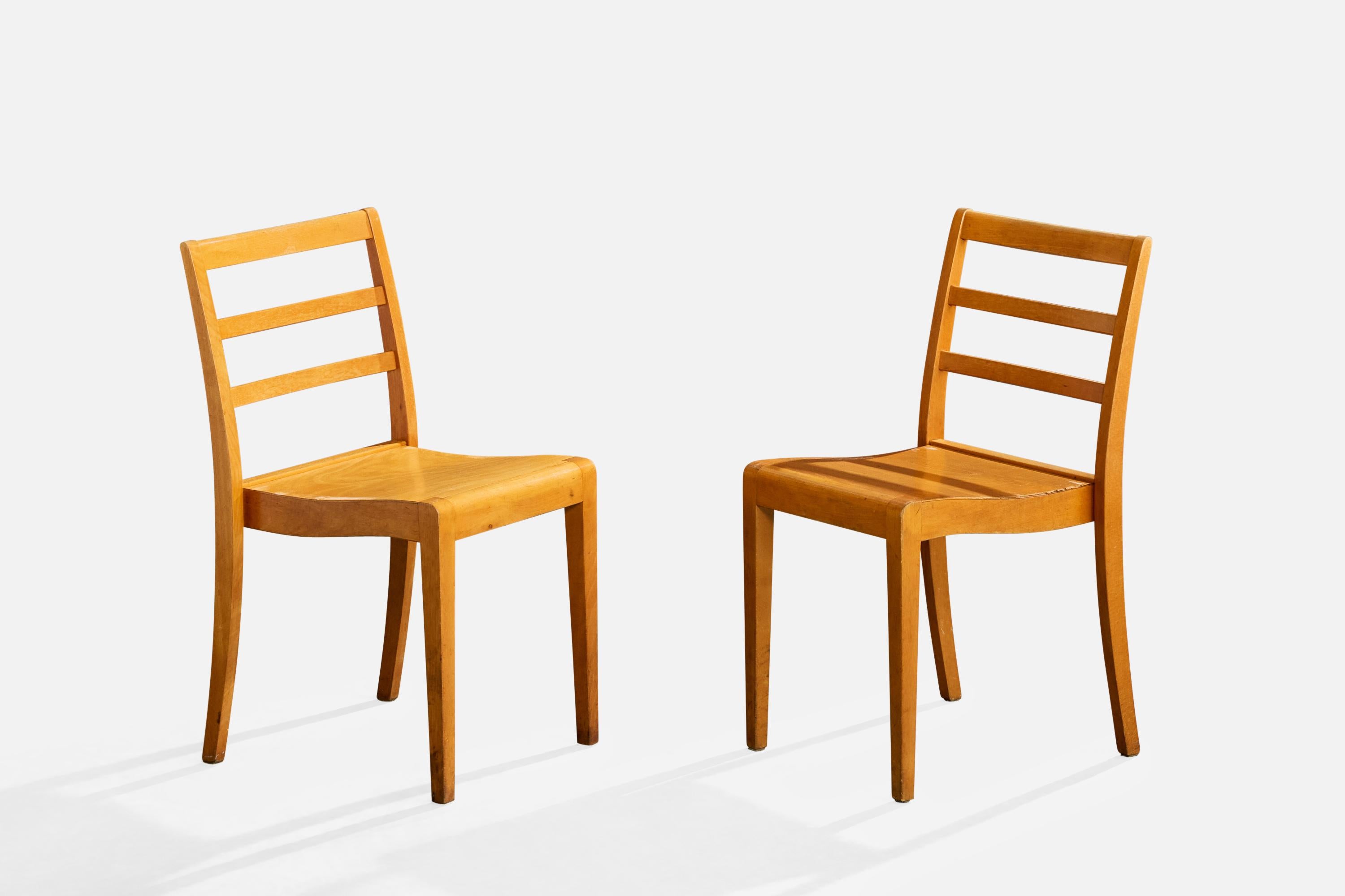 Danois Sorø Stolefabrik, Dining Room Chairs, Birch, Denmark, 1950s en vente