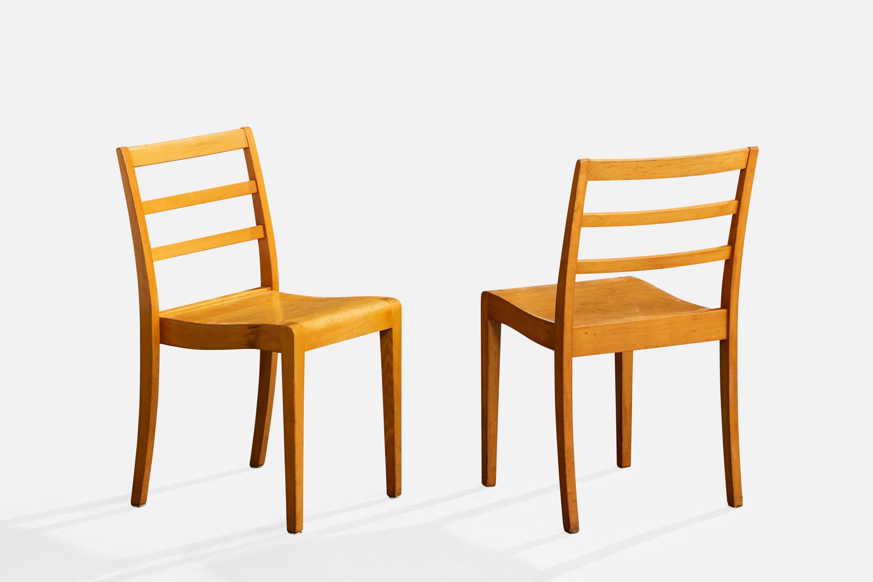 Sorø Stolefabrik, Dining Room Chairs, Birch, Denmark, 1950s État moyen - En vente à High Point, NC