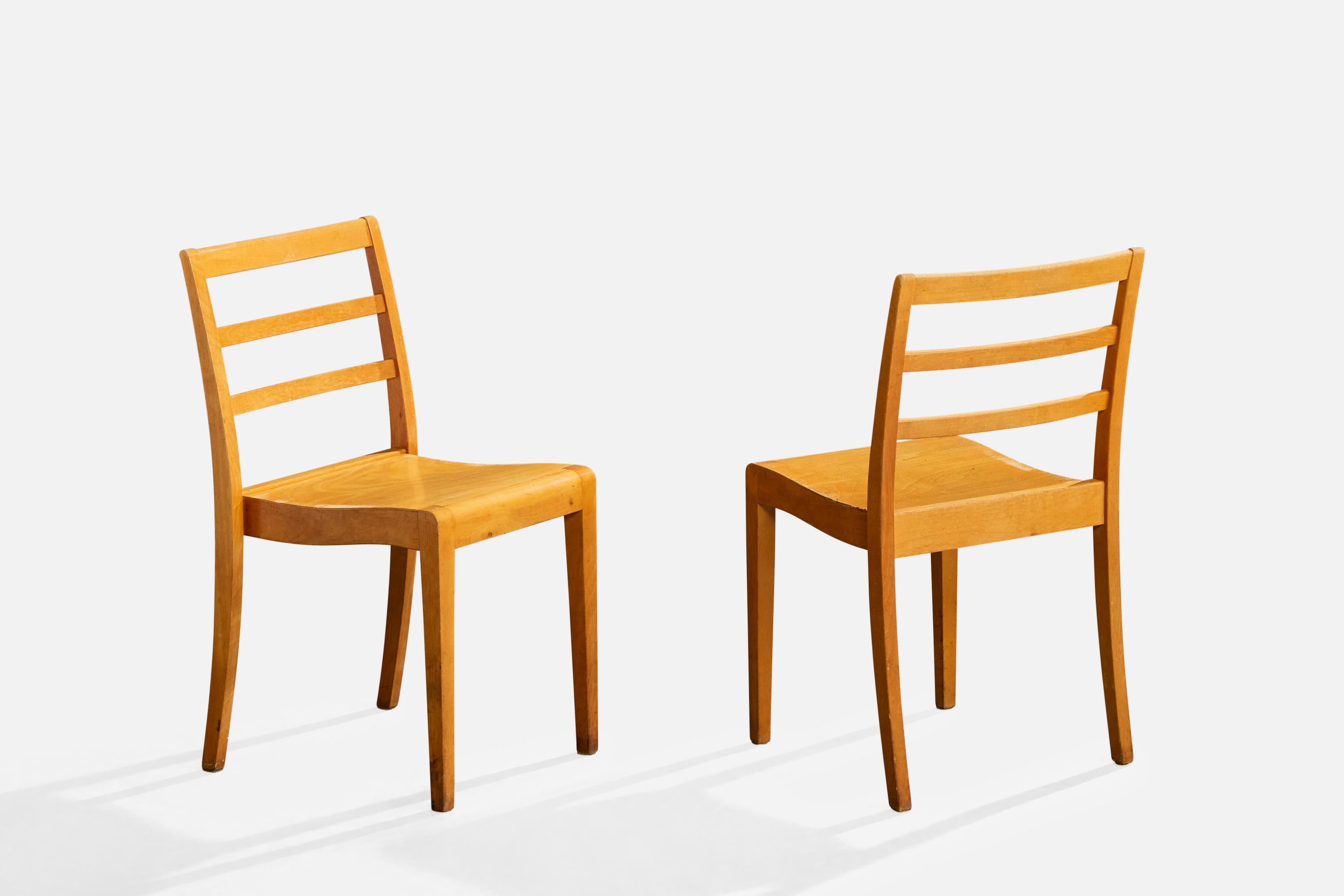Sorø Stolefabrik, Dining Room Chairs, Birch, Denmark, 1950s État moyen - En vente à High Point, NC