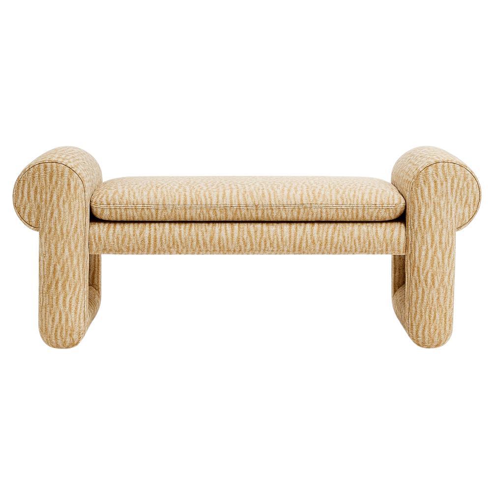 Sora Bench – Elegant Fully Upholstered Bench with Organic Curves