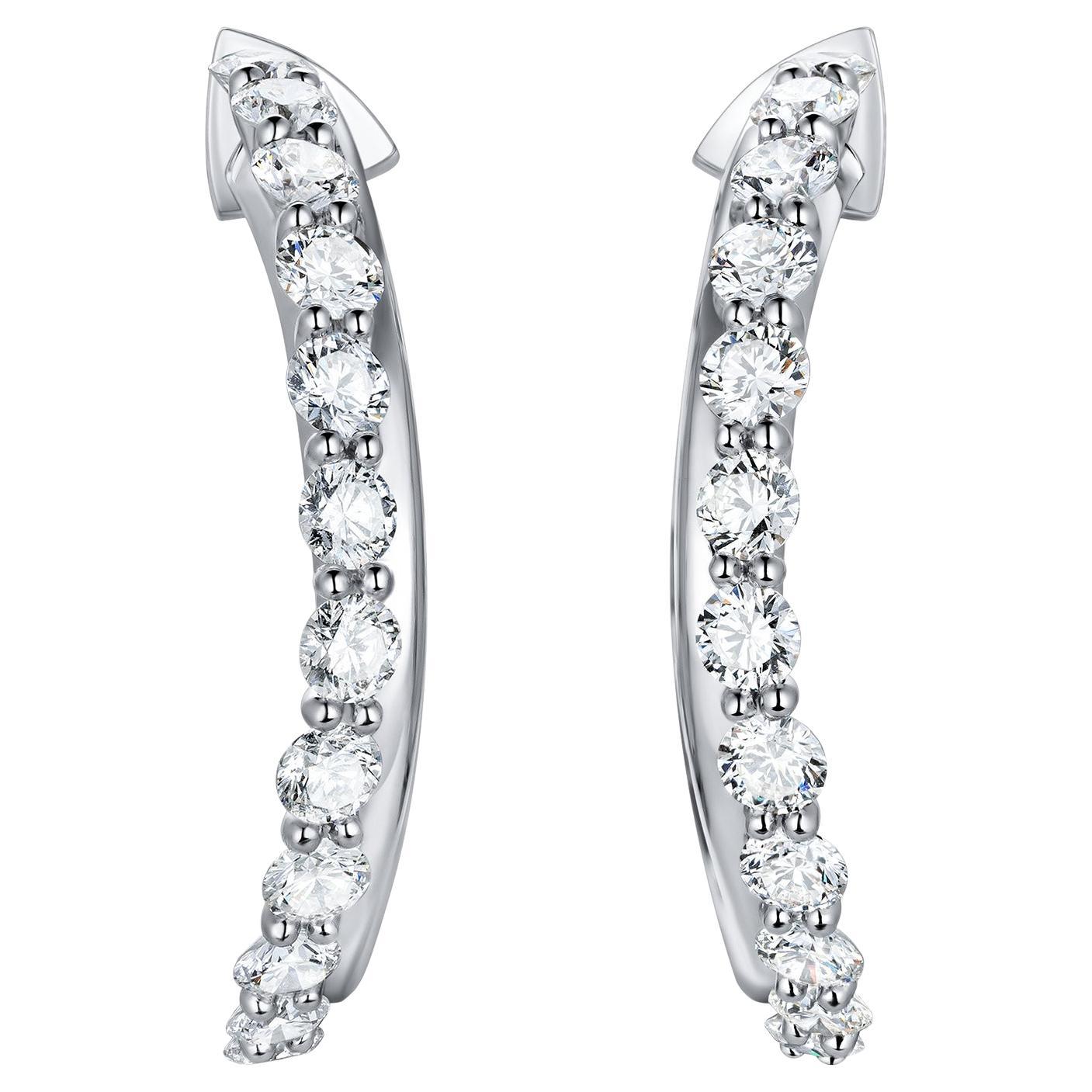 SORA by K. P. "Crystal" 3.22 Сarat Diamond White Gold Earrings