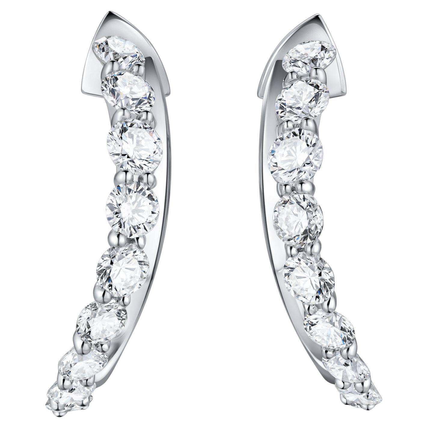 SORA by K. P. "Crystal" 2.03 Сarat Diamond White Gold Earrings