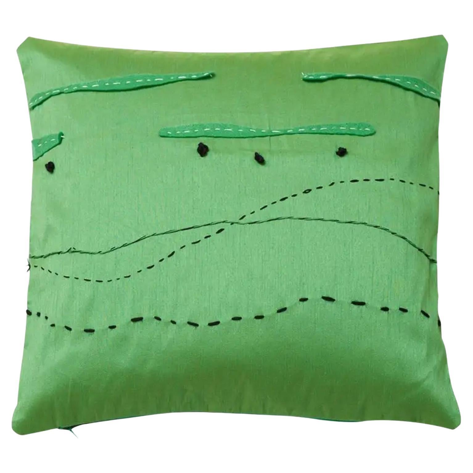 Sora Pillow, Apple Green, Maki Yamamoto, Represented by Tuleste Factory For Sale