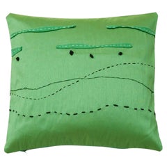 Coussin Sora, vert pomme, Maki Yamamoto, représenté par Tuleste Factory