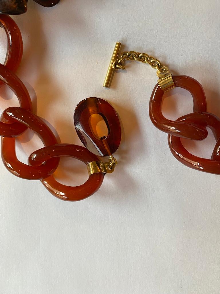 Mixed Cut Sorab & Roshi Amber flower Necklace with Citrine center For Sale