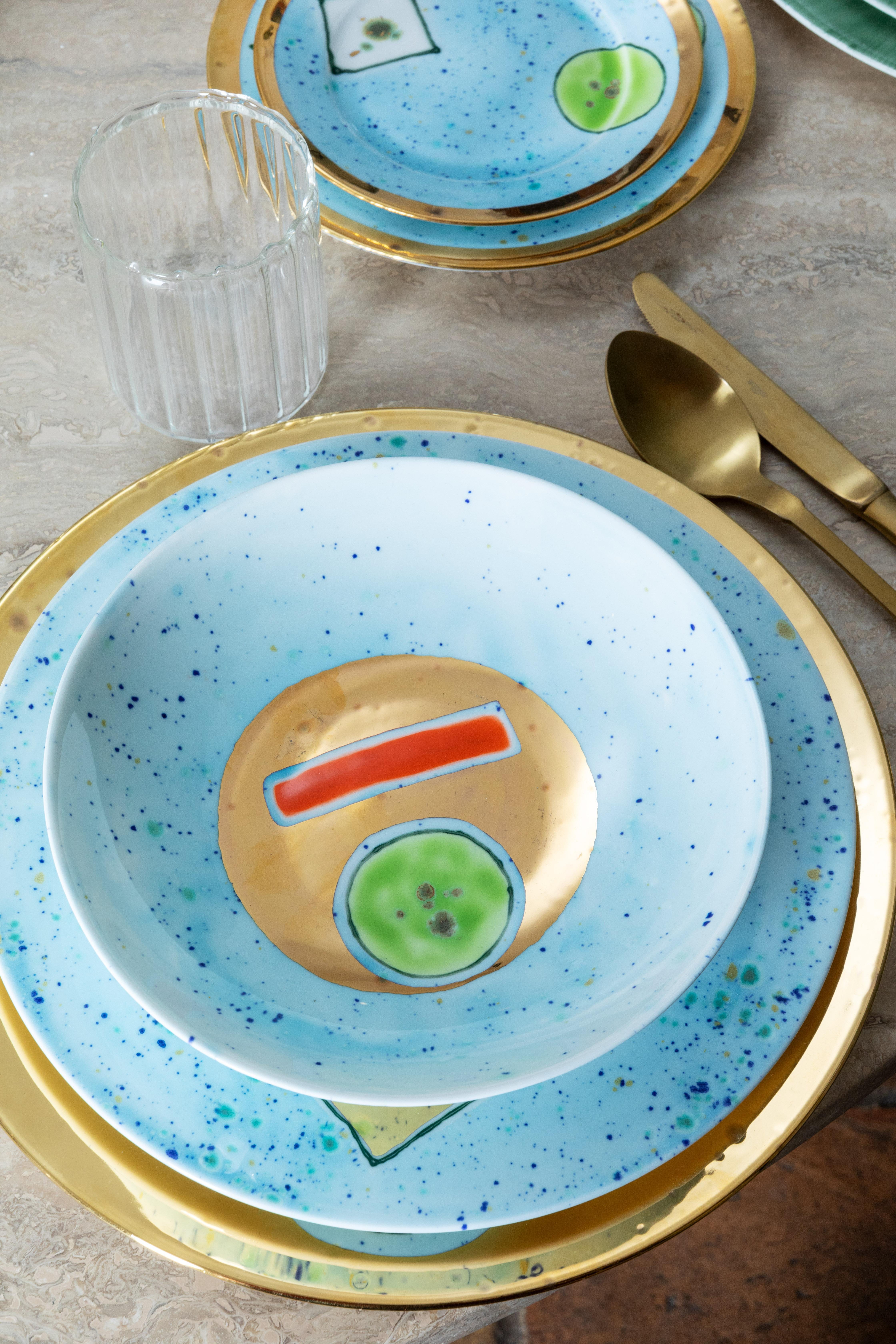 Sorbet Gold Bread Rim Plate In New Condition For Sale In Roma, RM