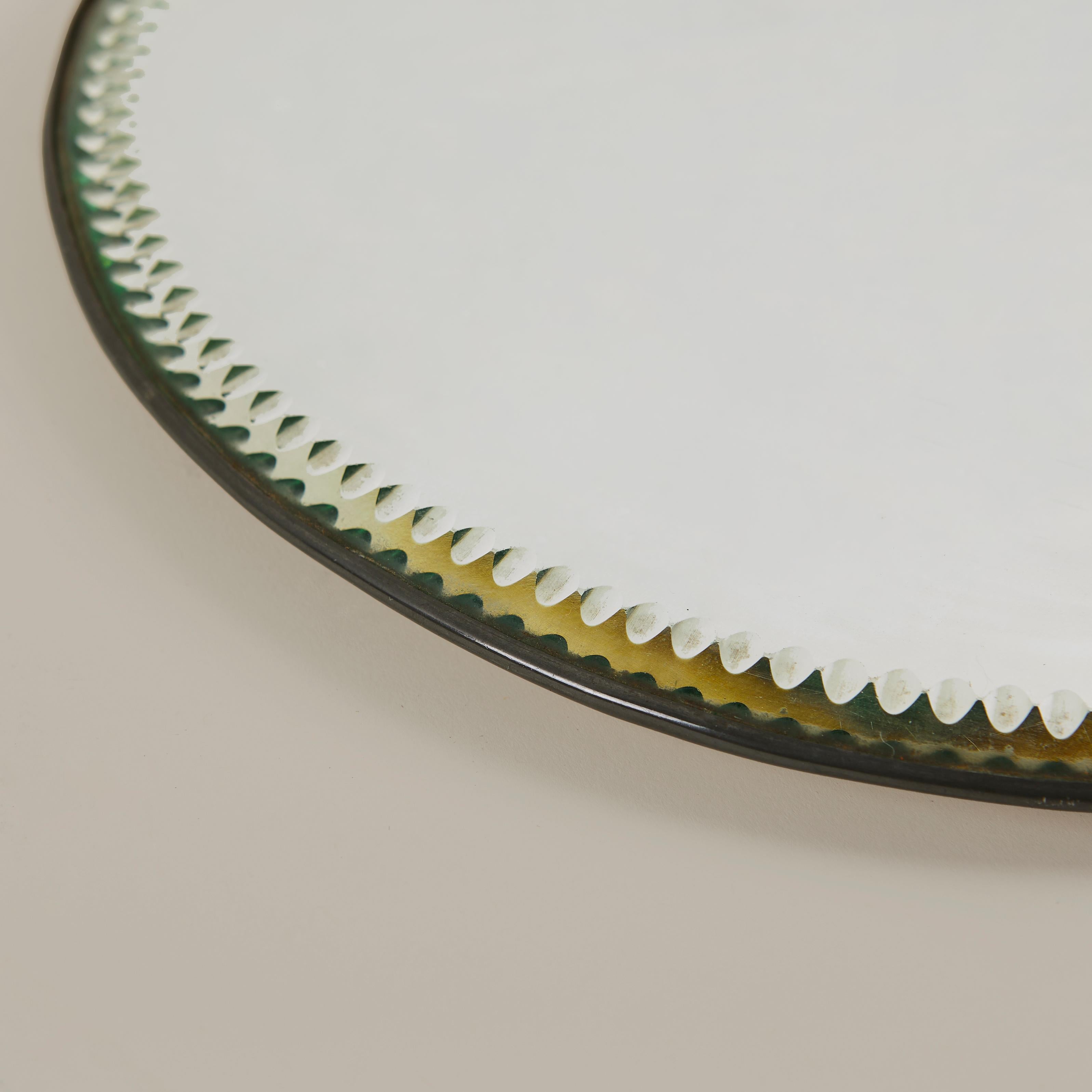 English Sorcerer's mirror display tray, Circular 1900s, stamped Made in England to back