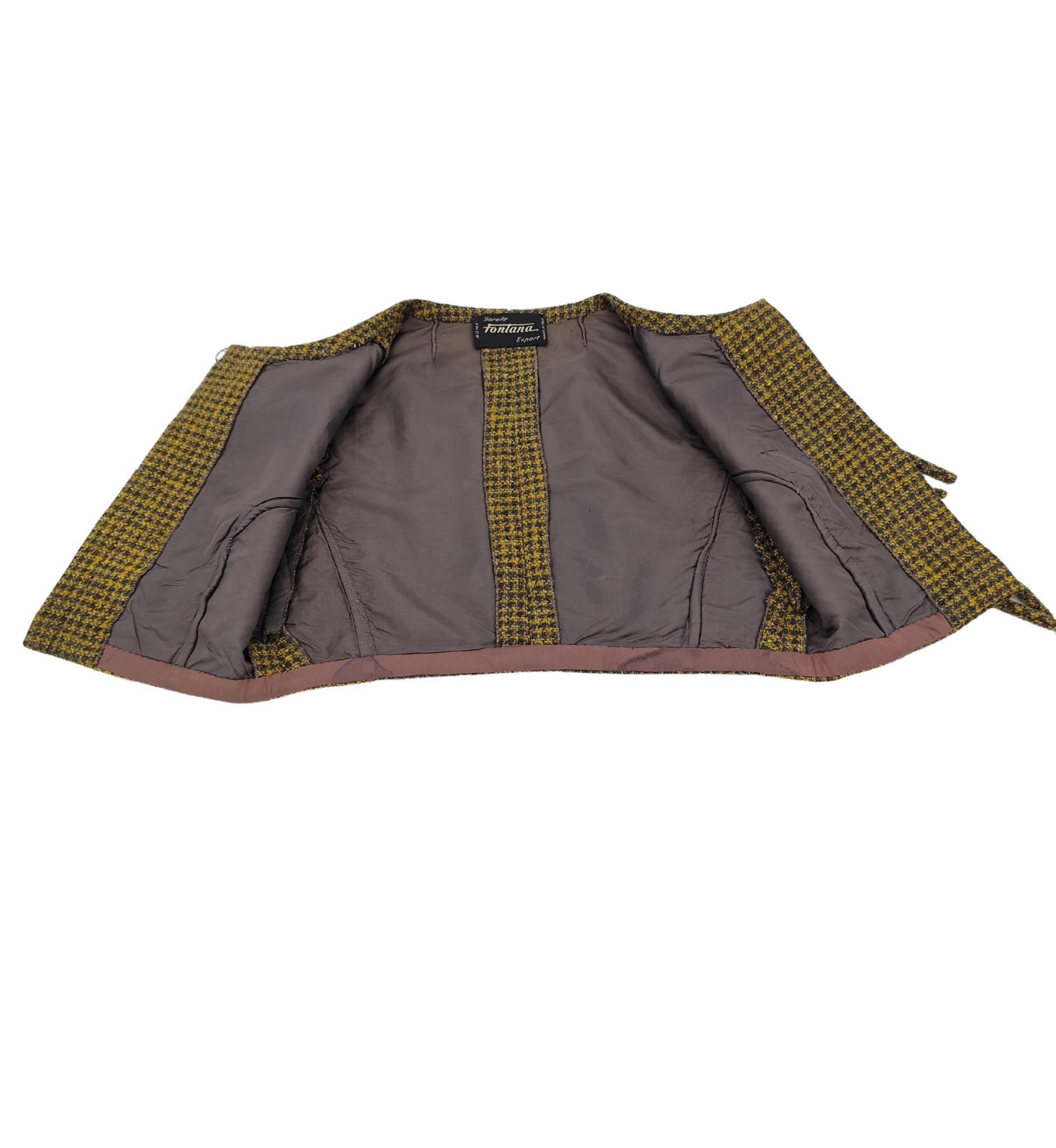 Sorelle Fontana Export 1960s vest top and skirt wool set For Sale 3