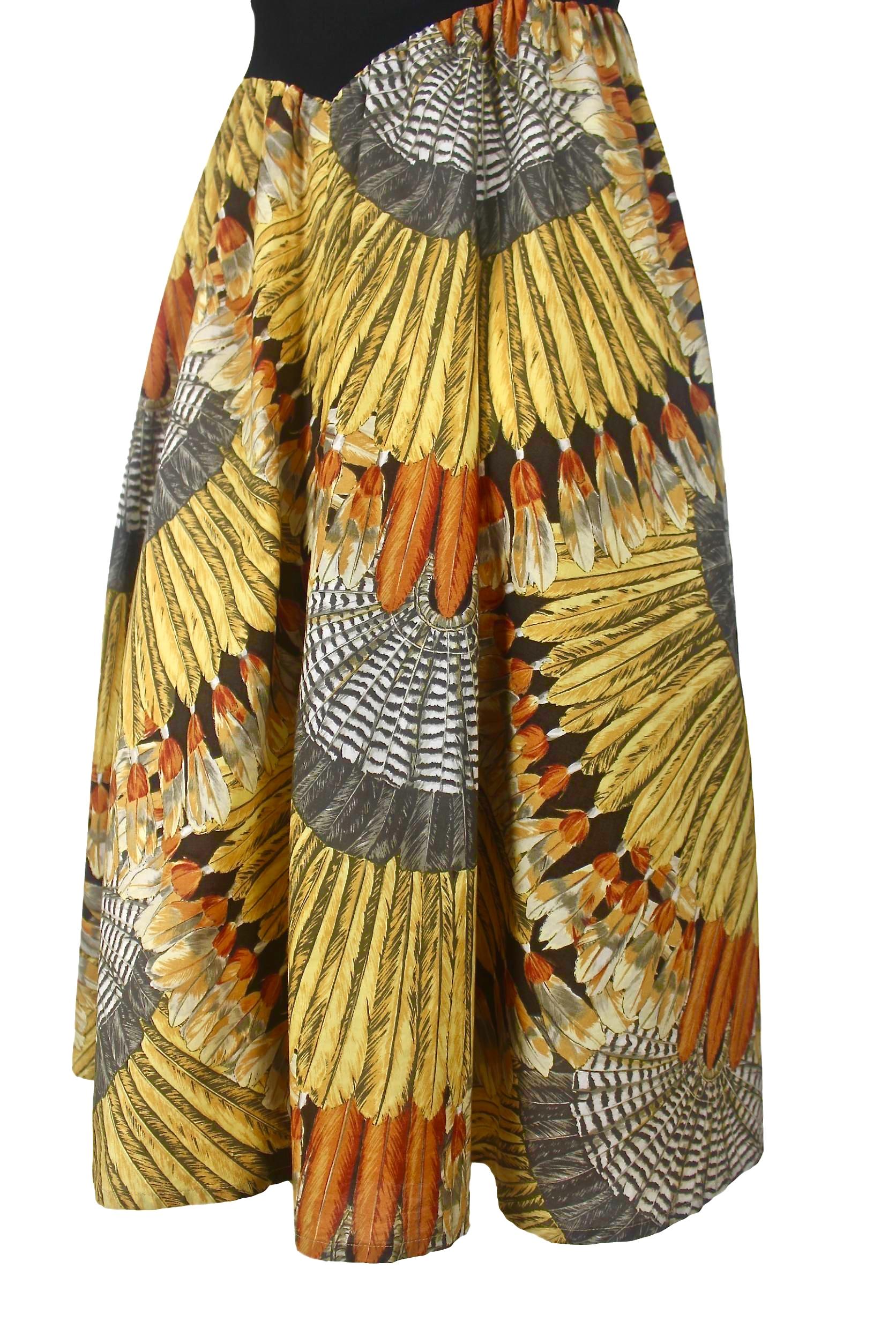 Sorelle Fontana Feather Print Dress For Sale 3