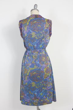 Sorelle Fontana Vintage Dress Blue Lamè Wool Cocktail Party 1960s