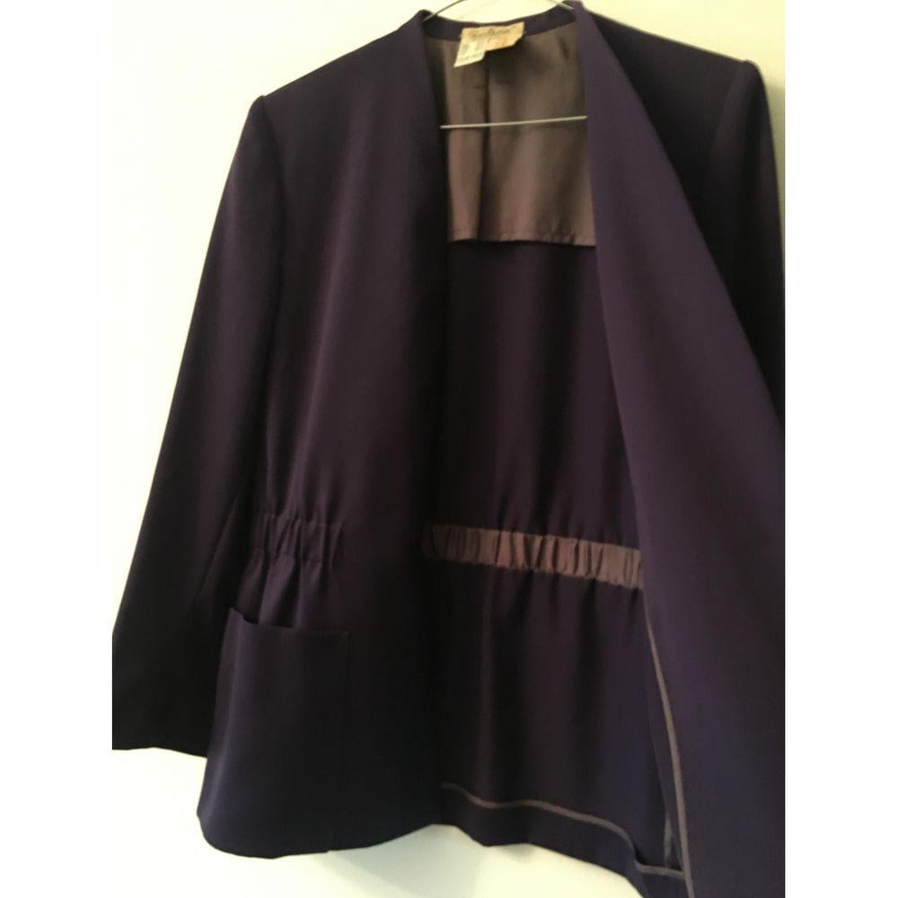 Sorelle Fontana Vintage Wool Blazer in Purple For Sale 2