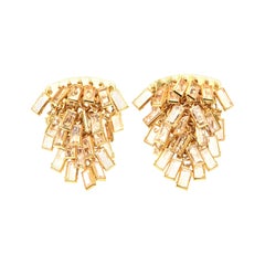 Sorelli - Boucles d'oreilles en verre Cascade Sculptural Clips Vintage