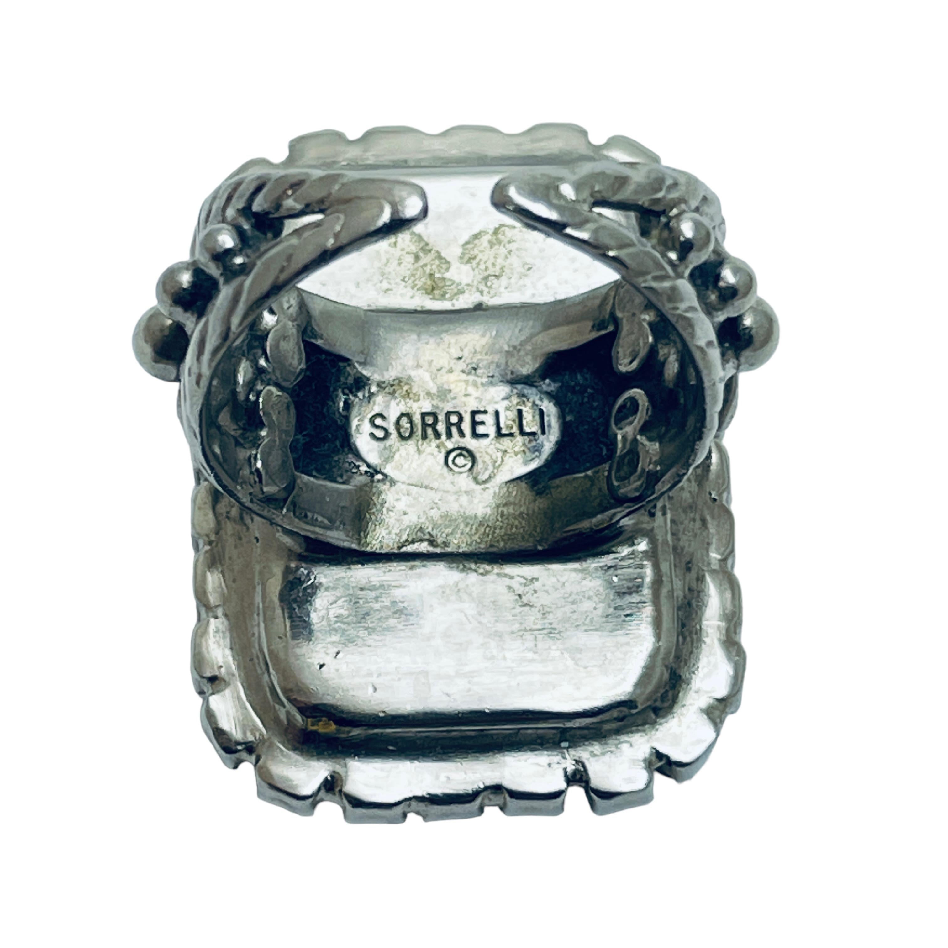 SORELLI Designer-Laufstegring aus signiertem Silber mit Glassteinen im Zustand „Gut“ im Angebot in Palos Hills, IL