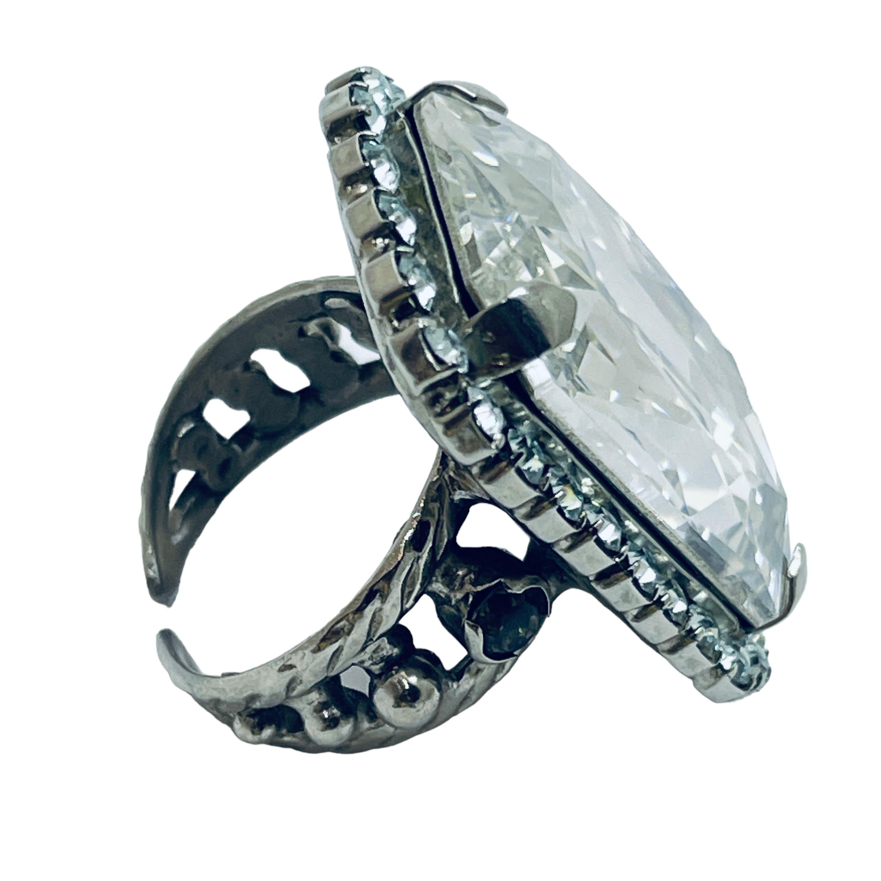 SORELLI Designer-Laufstegring aus signiertem Silber mit Glassteinen für Damen oder Herren im Angebot