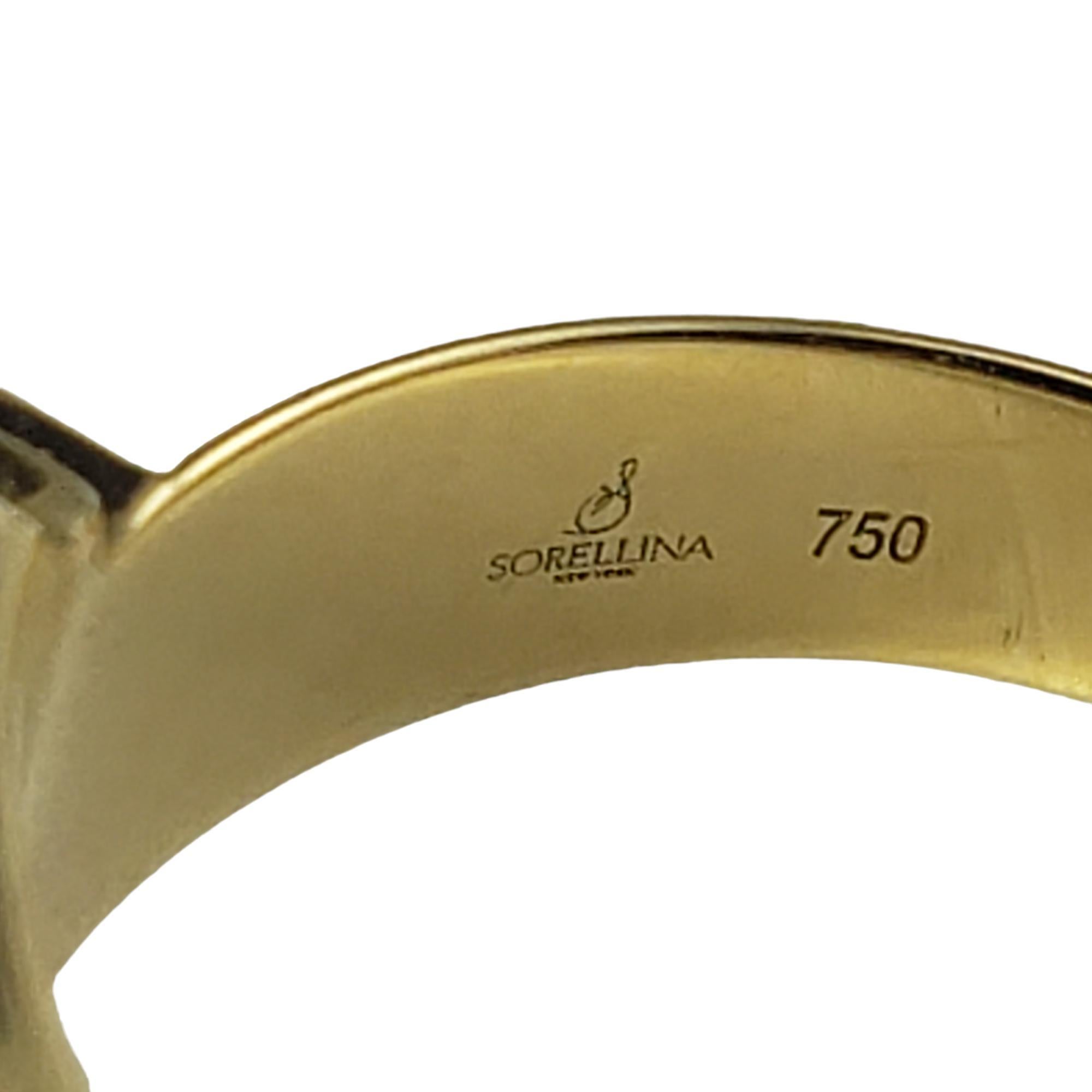 Sorellina 18K Yellow Gold Malachite & Diamond Clover Ring Size 5.25 #17732 For Sale 1