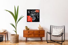 911 - Obra de arte figurativa original inspirada en Basquiat