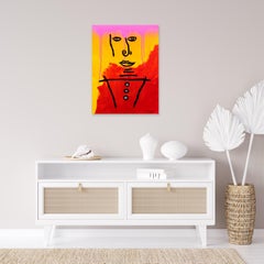 Grande nuit de nuit - vibrante peinture figurative abstraite originale