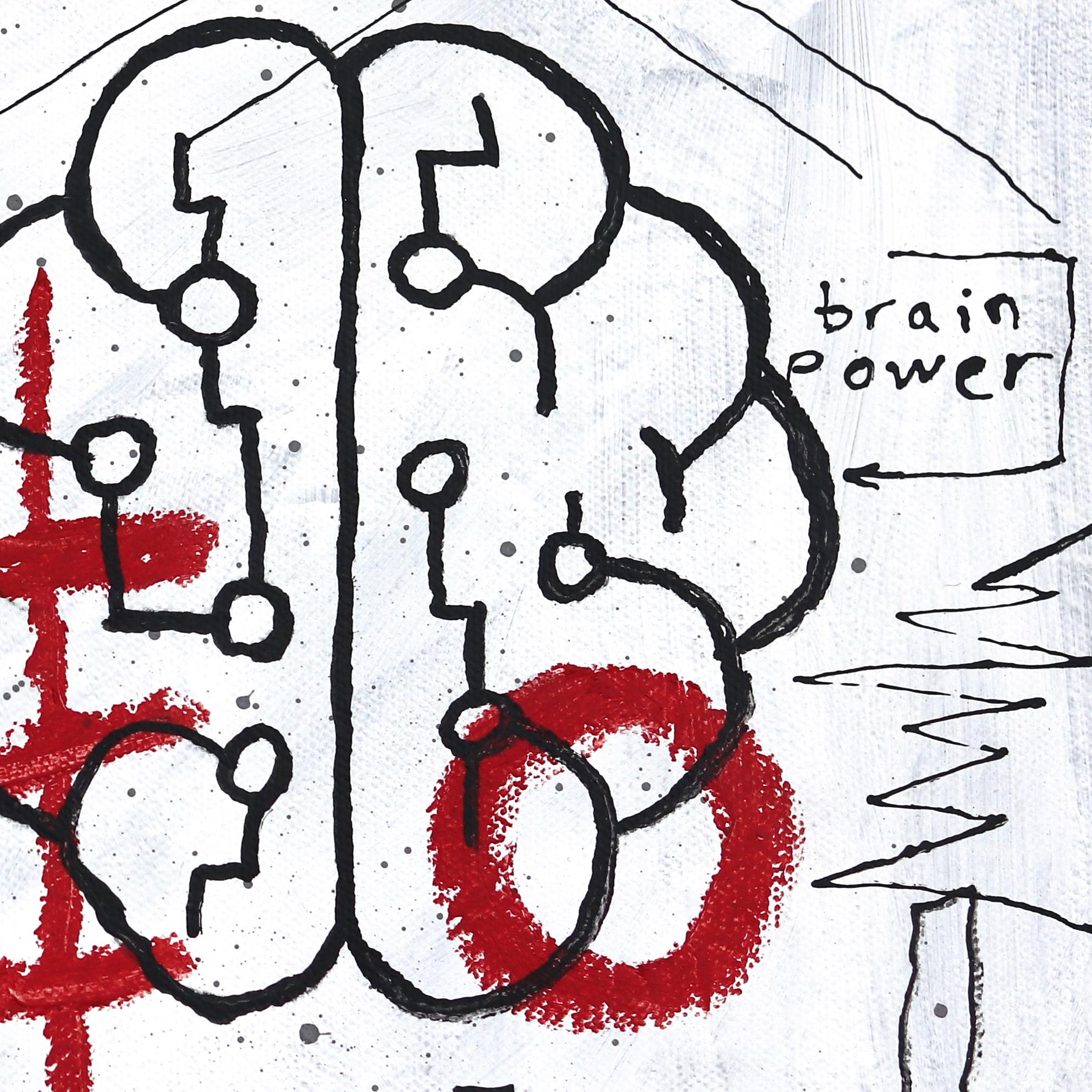 Cerebro eléctrico - Obra de arte neoexpresionista de ciencia y tecnología en venta 5