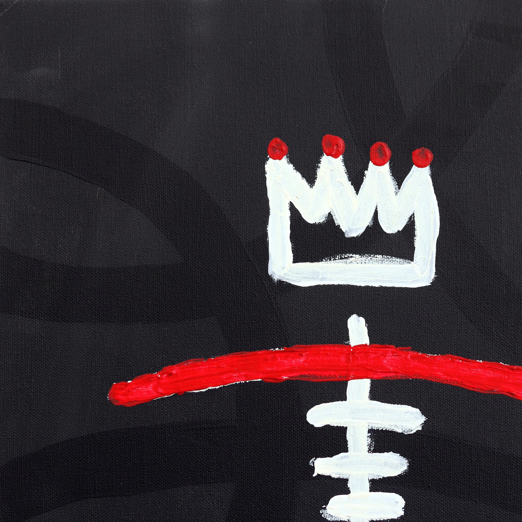 Rex 24 - Negro Blanco Rojo Obra de Arte Figurativa Neoexpresionista en venta 1