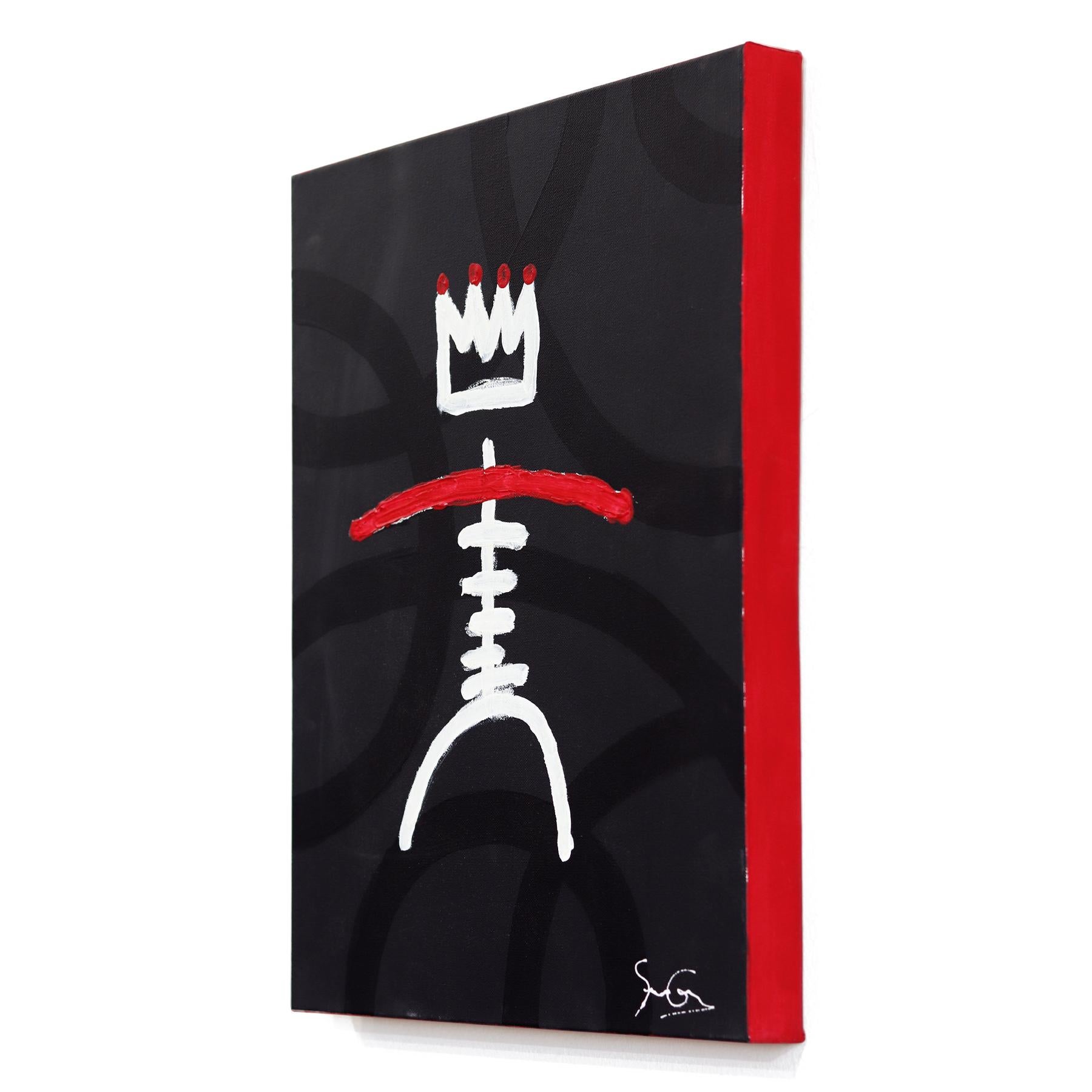 Rex 24 - Negro Blanco Rojo Obra de Arte Figurativa Neoexpresionista en venta 2