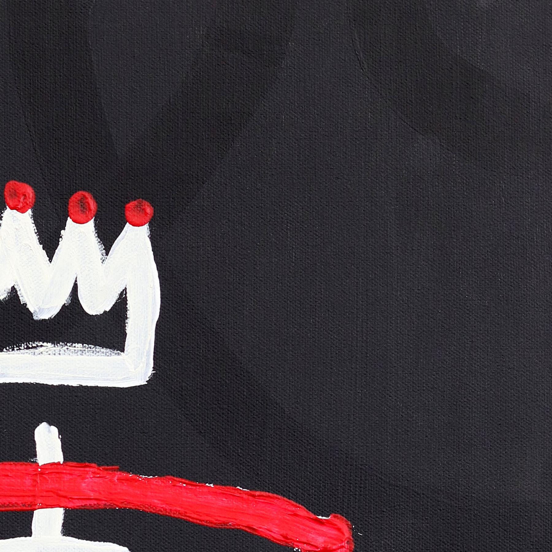Rex 24 - Negro Blanco Rojo Obra de Arte Figurativa Neoexpresionista en venta 3