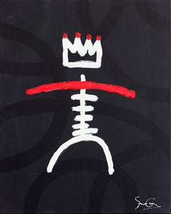 Rex 24 - Black White Red Figurative Neo-Expressionist Artwork