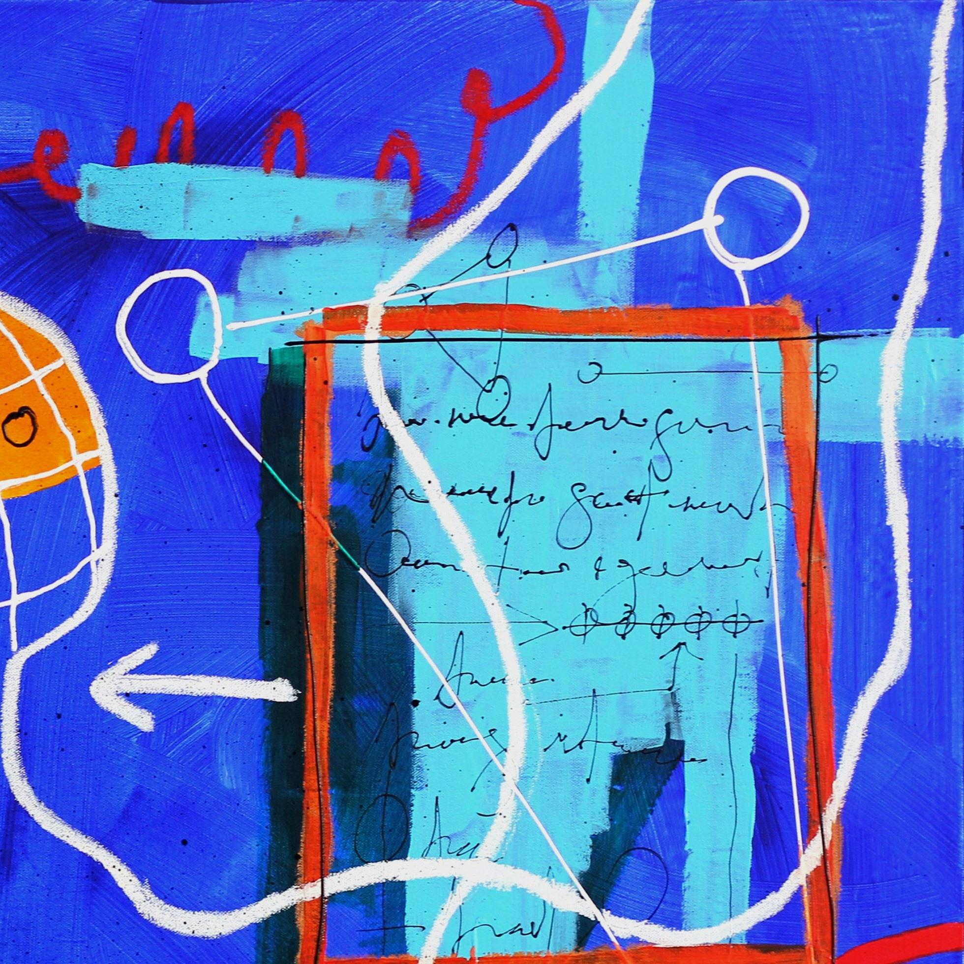 When The Going Gets Tough - Blue Abstract Painting by Soren Grau