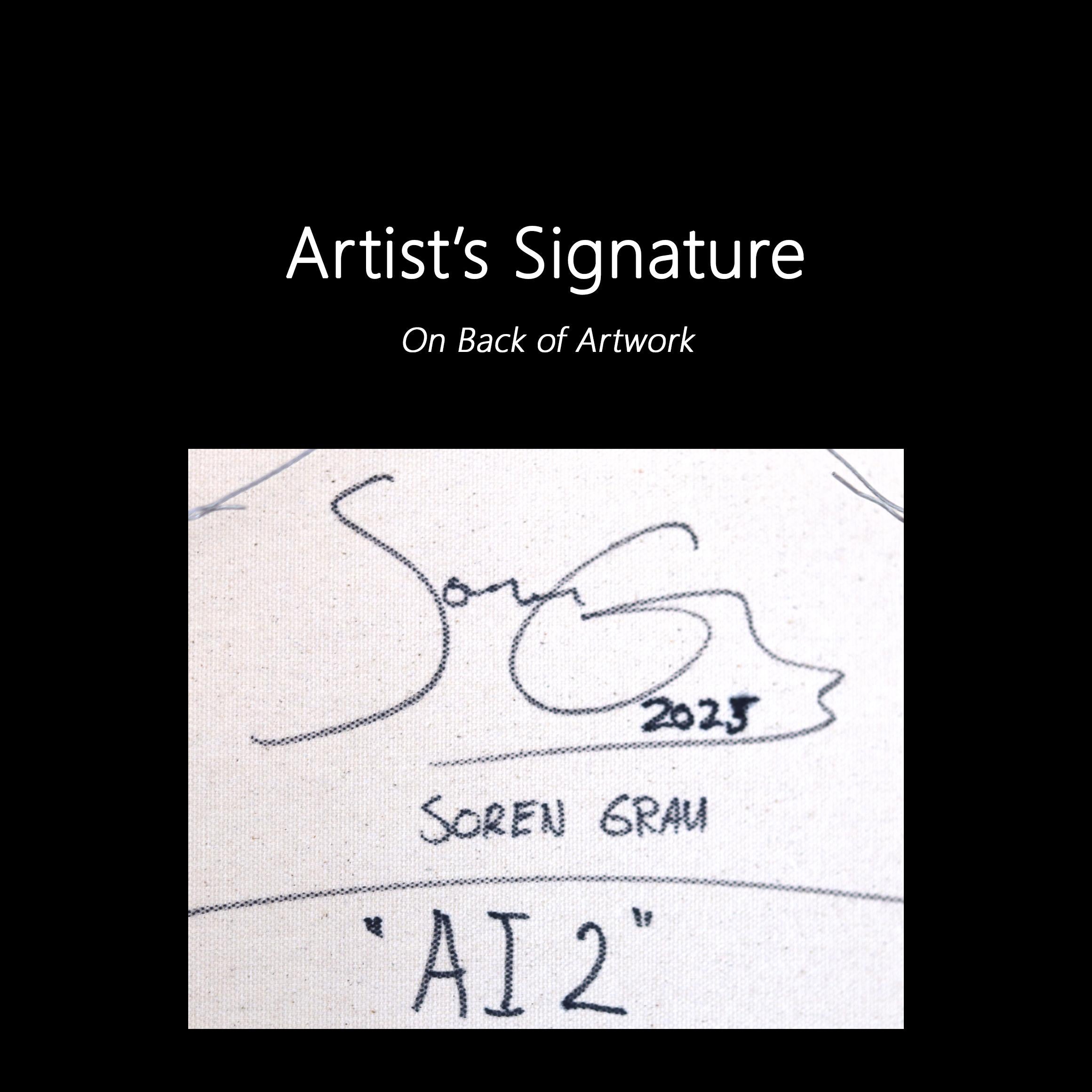 AI 2 - Original Figurative Robot Vibrant Color Drenched Modern Artwork on Canvas For Sale 4