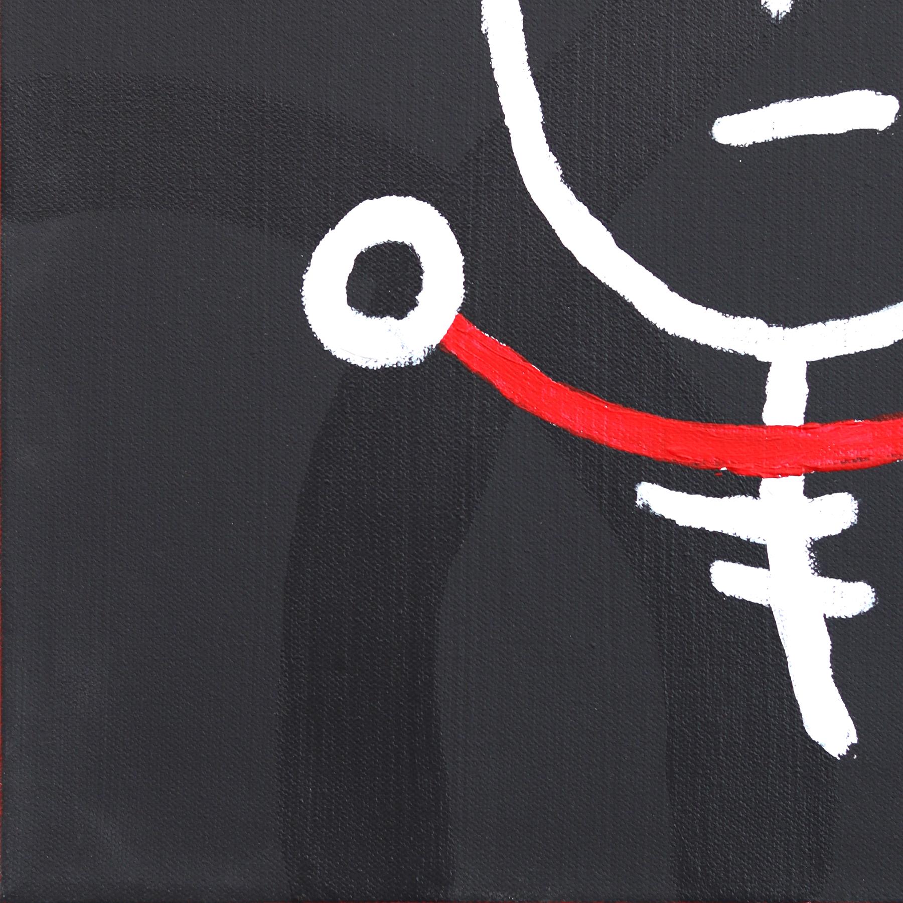 Birdhead 11 - Contemporary Quirky Figurative Mixed Media Artwork on Canvas For Sale 2