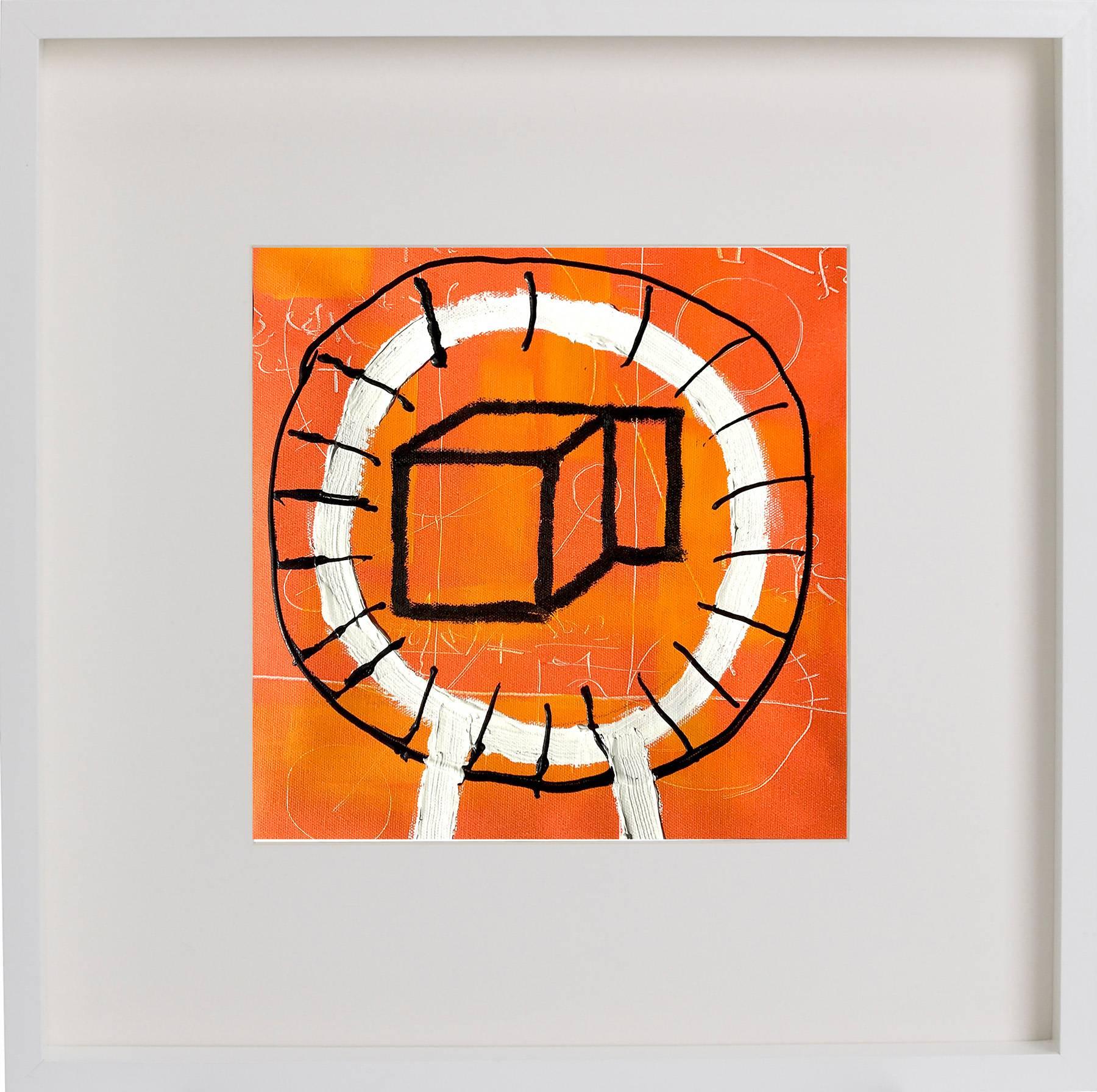 Boxy Circle (framed) - Mixed Media Art by Soren Grau