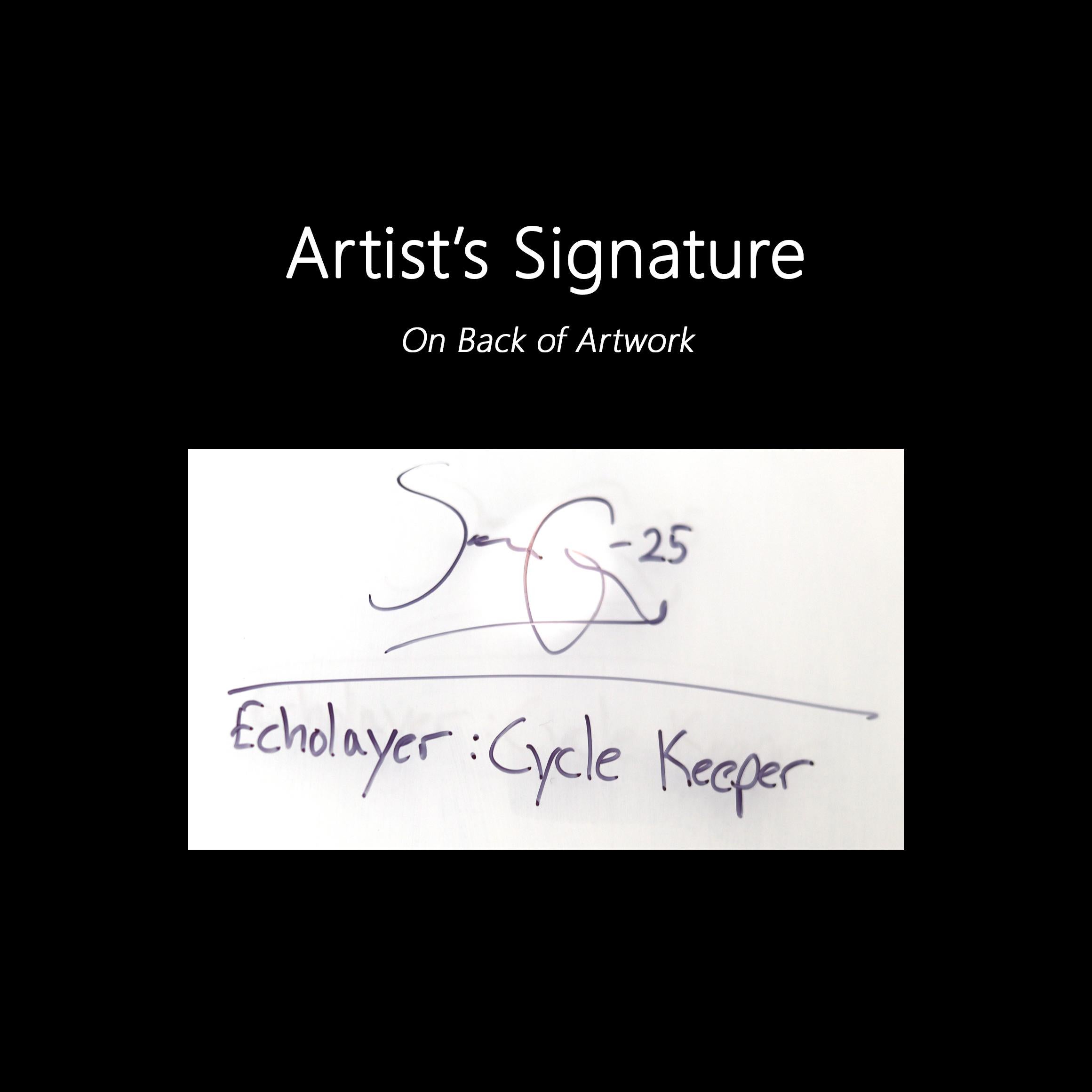 EchoLayer: Cycle Keeper - Original Figurative Expressionistische Abstrakte Schichtkunst im Angebot 5