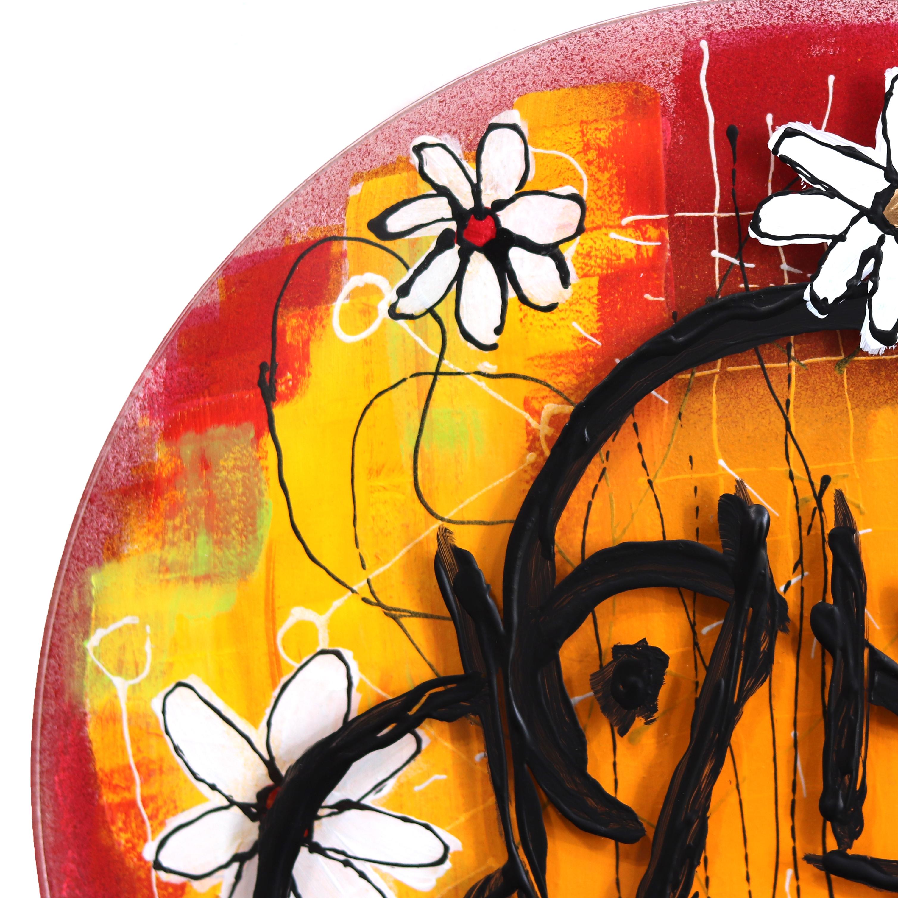 EchoLayer : Eureka - Original Expressionist Floral Abstract Figurative Art - Néo-expressionnisme Painting par Soren Grau
