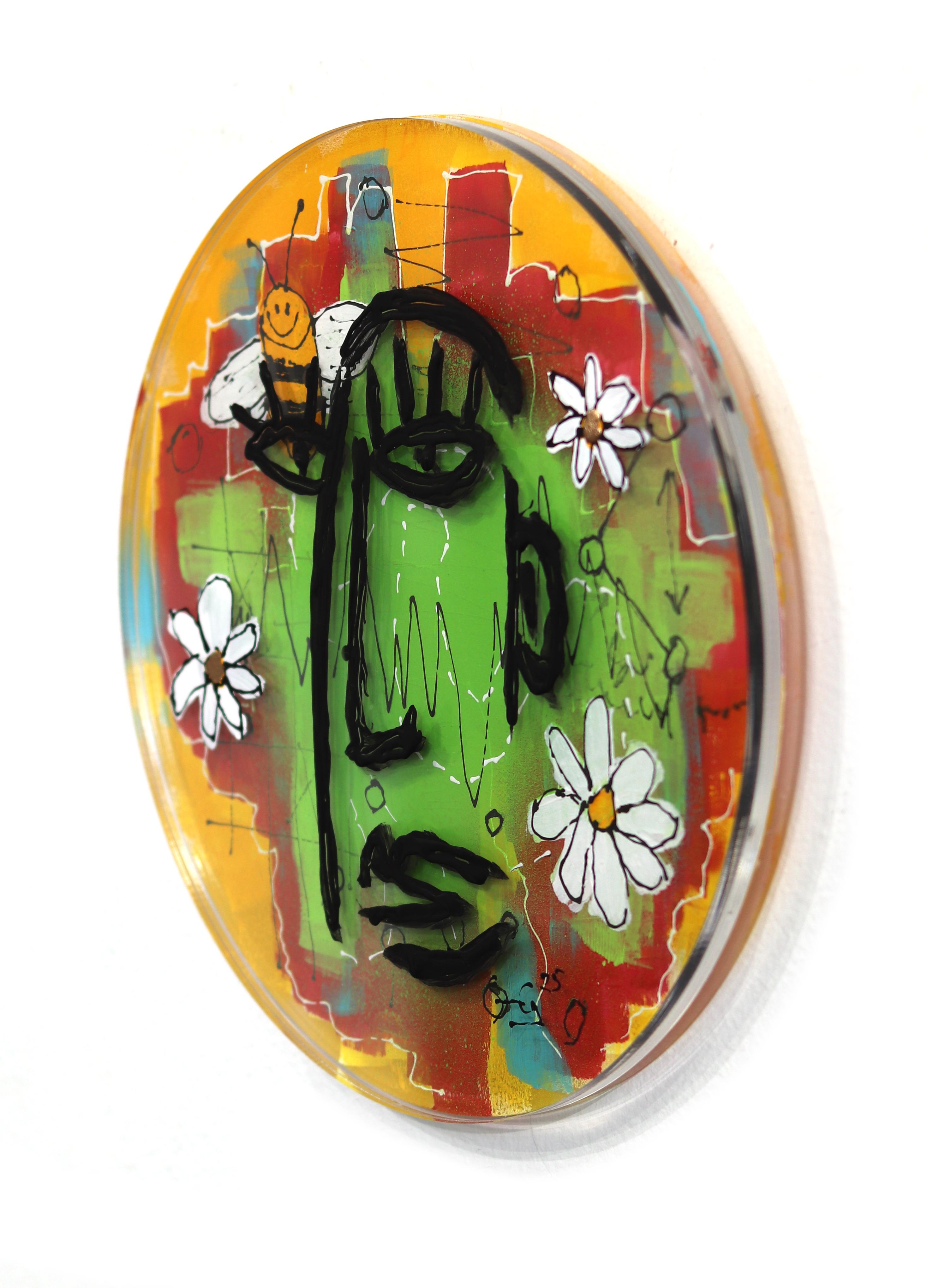 EchoLayer: Happy - Original Colorful Expressionist Abstract Figurative Artwork For Sale 1