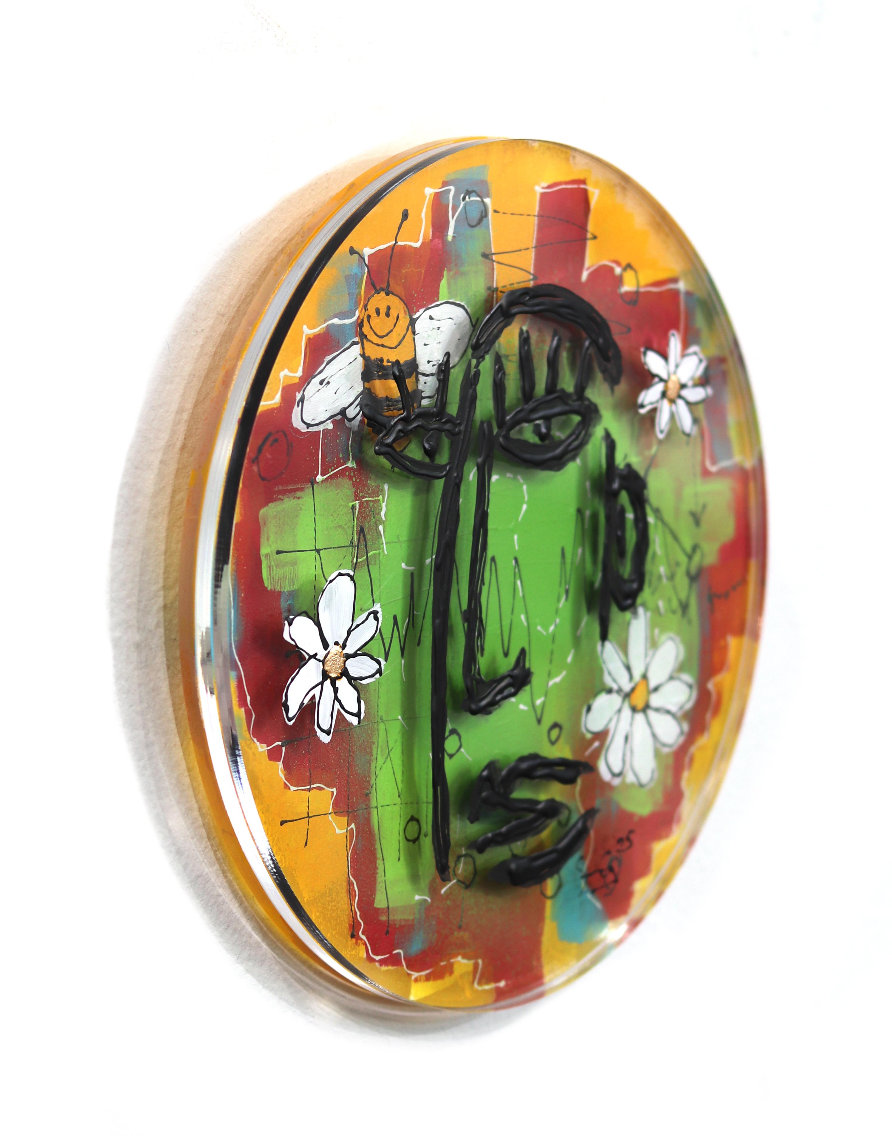 EchoLayer: Happy - Original Colorful Expressionist Abstract Figurative Artwork For Sale 5