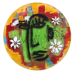 EchoLayer: Happy - Obra de Arte Figurativa Abstracta Expresionista Original de Colores