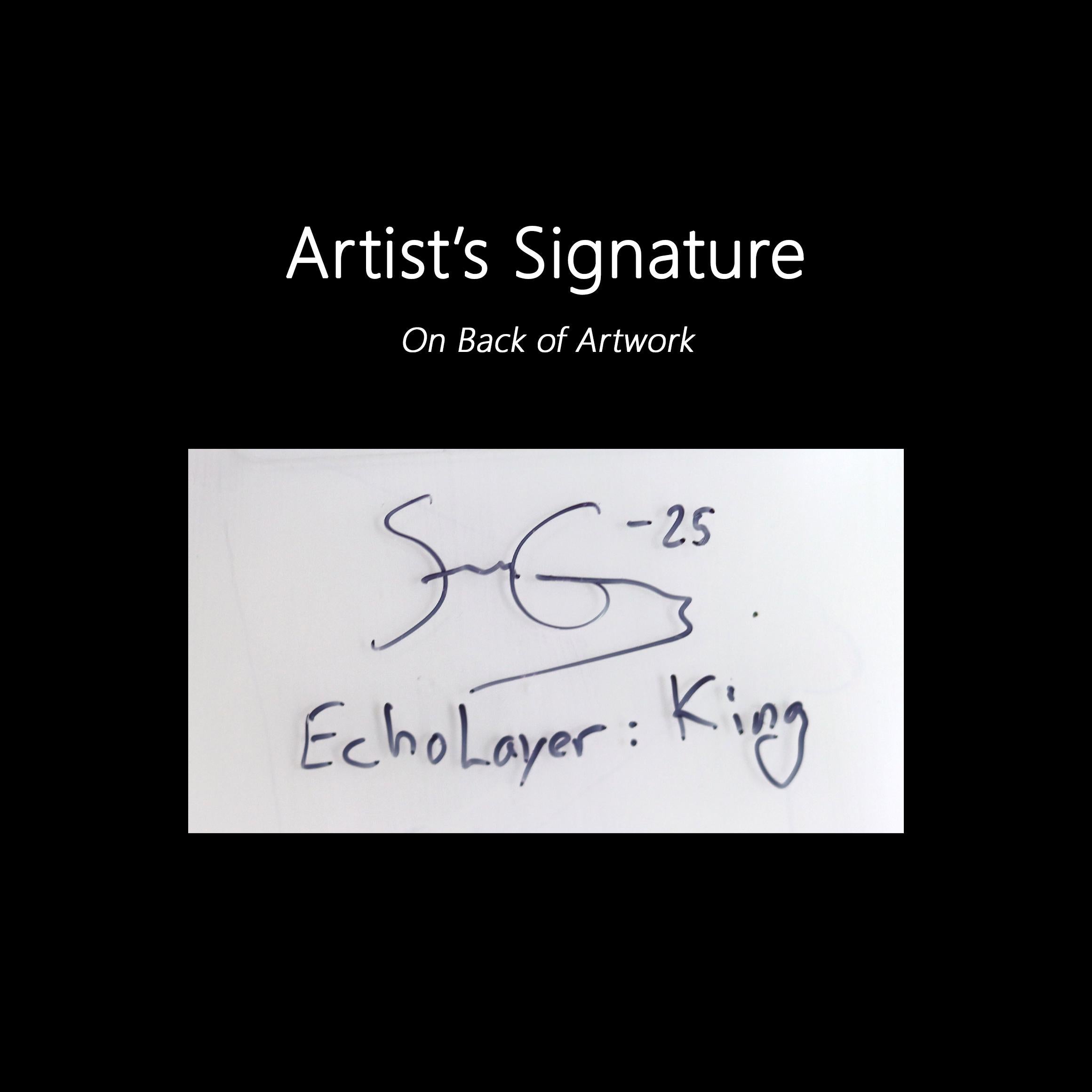 EchoLayer: King- Original Playful Expressionist Abstract Figurative Artwork For Sale 5