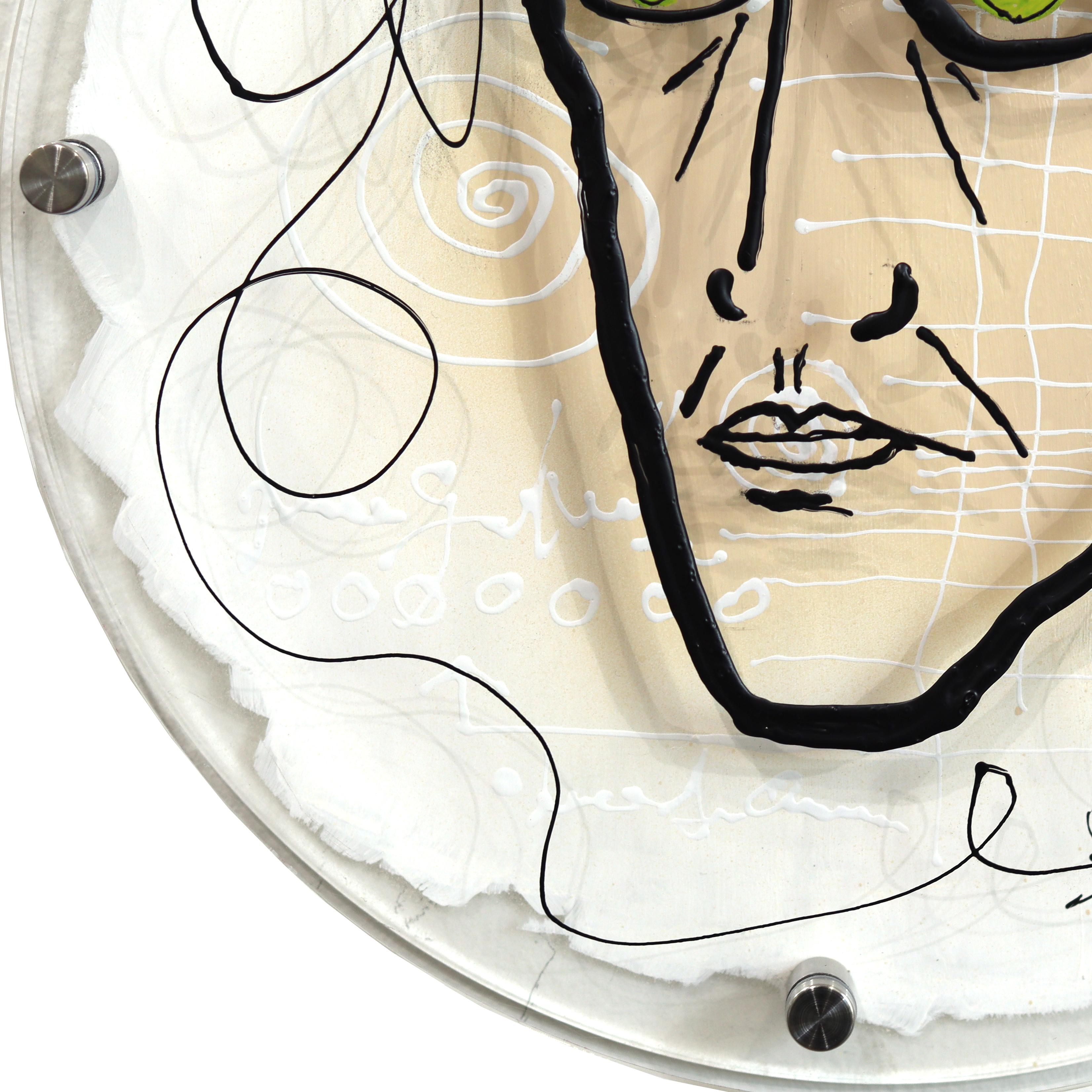 EchoLayer: Me - Original Abstract Expressionist Figurative Portrait Layered Art en venta 3