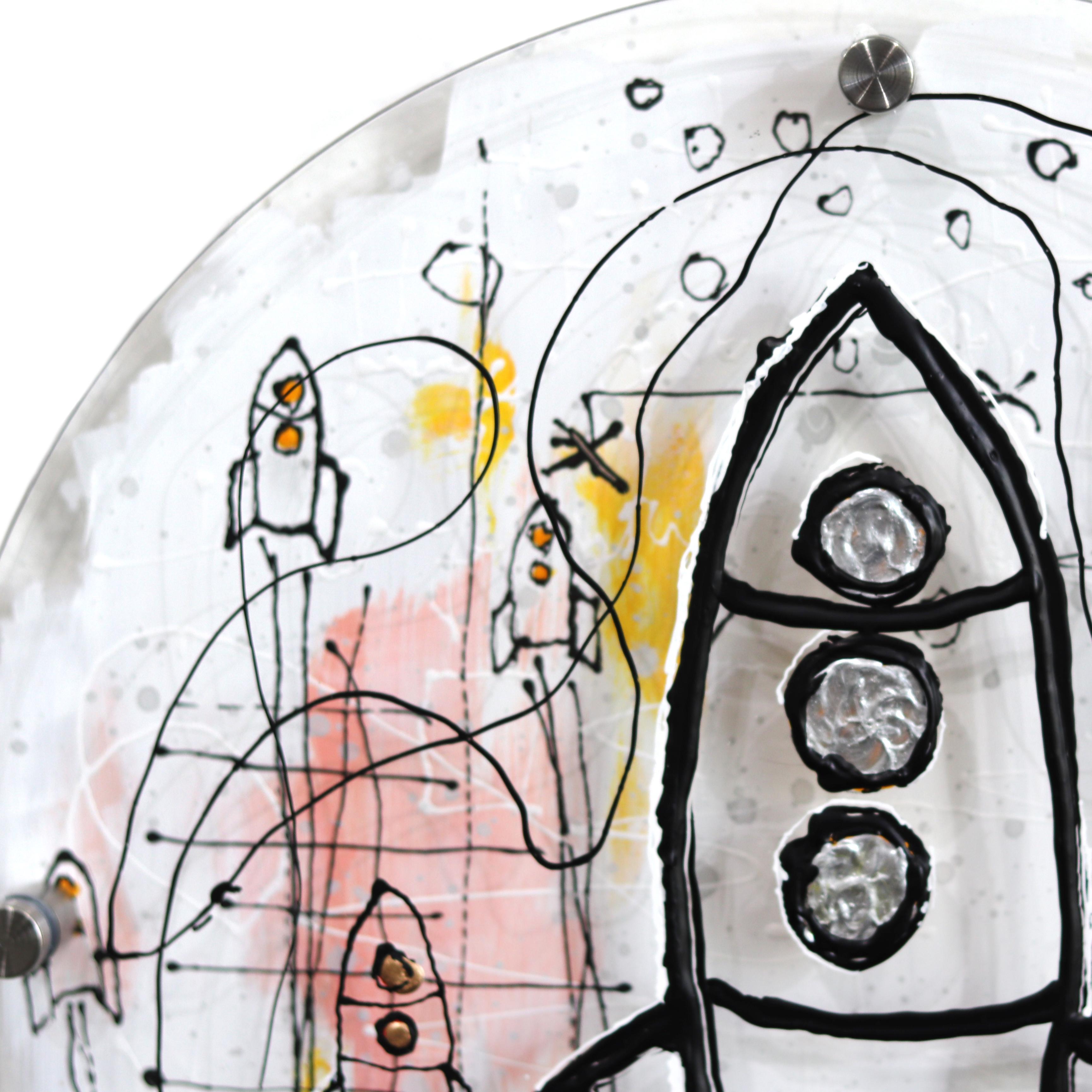 EchoLayer: Migrazione - Opera d'arte urbana astratta neo-espressionista originale di Fi - Abstract Painting Grigio di Soren Grau