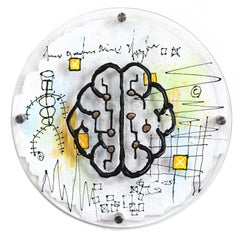 Echolayer: Cerebro positrónico - Obra original de arte urbano abstracto neoexpresionista